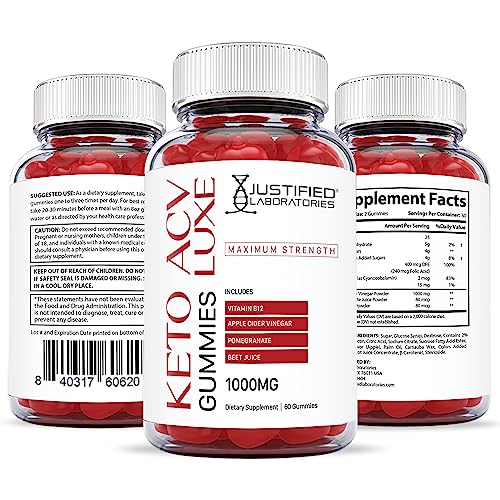 Justified Laboratories Luxe Keto ACV Gummies 1000MG with Pomegranate Juice Beet Root Justified LaboratoriesBuy Supplements Australia