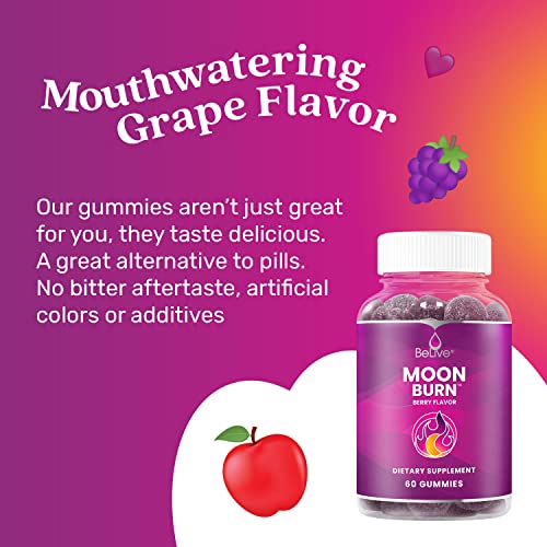 BeLive MoonBurn Nighttime Melatonin Gummies - 60 Ct | Formulated with Apple Cider BeLiveBuy Supplements Australia