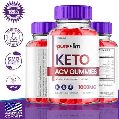 (3 Pack) Pure Slim Keto ACV Gummies, Pure Slim Keto ACV Advanced Weight Loss 1000 MG Titan LabsBuy Supplements Australia