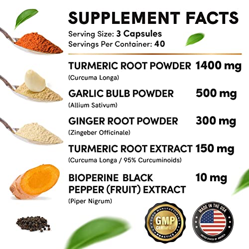 4-in-1 Turmeric and Garlic Supplements with Bioperine 2360 mg (240 ct) Turmeric Ginger MEDCHOICEBuy Supplements Australia