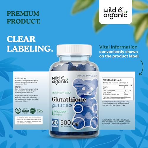 Wild & Organic Glutathione Gummies - Reduced Glutathione for Liver Cleanse & Antioxidants Wild & OrganicBuy Supplements Australia