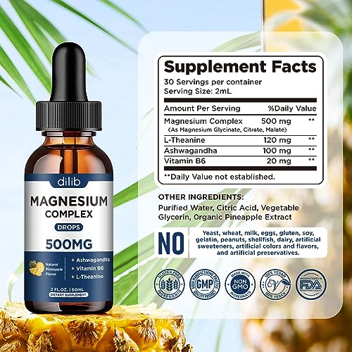 Triple Magnesium Complex Supplement-Magnesium Glycinate, Citrate, Malate Liquid Drops dilibBuy Supplements Australia