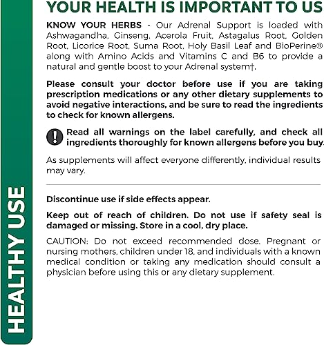 Adrenal Support & Cortisol Manager (Non-GMO) Powerful Adrenal Health with L-Tyrosine Healths HarmonyBuy Supplements Australia