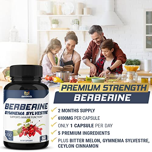 BMVINVOL 5-in-1 Berberine Supplement 6100mg with Ceylon Cinnamon, Gymnema Sylvestre BMVINVOLBuy Supplements Australia