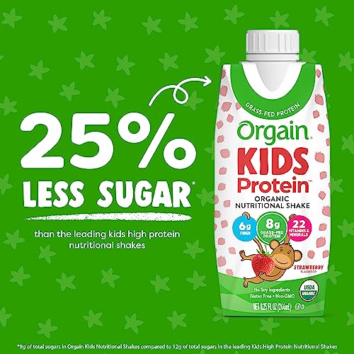 Orgain Organic Kids Nutritional Protein Shake, Strawberry - Kids Snacks with 8g Dairy OrgainBuy Supplements Australia
