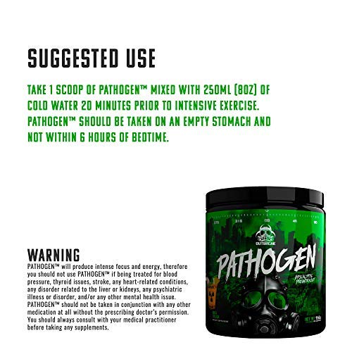 Outbreak Nutrition Pathogen Pre Workout with Beta-Alanine, Energy Boosting Muscle Pumping Preworkout Powder | Double Barrel Berry | 25 Servings, 336g