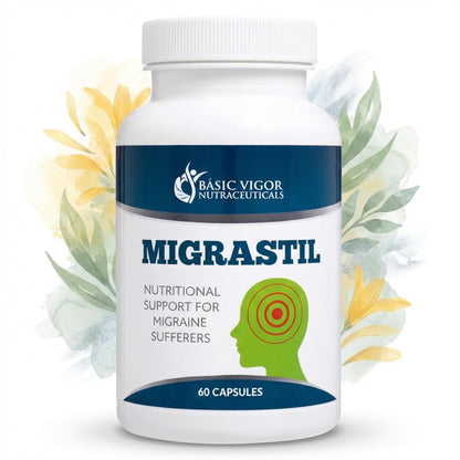 Basic Vigor Migrastil Migraine Support Capsules. Feverfew, Magnesium, Taurine & Vitamin B1 for Migraines Natural Supplement. Made in The USA. Vegan and Gluten Free. Basic VigorBuy Supplements Australia