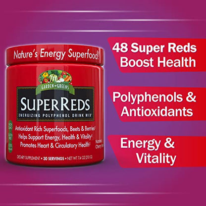 Garden Greens Super Reds Energizing Polyphenol Superfoods, Antioxidants, Powder Drink Garden GreensBuy Supplements Australia