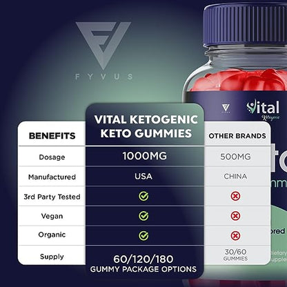 (3 Pack) Vital Ketogenic Keto ACV Gummies for Weight Loss, Vital Private Keto ACV Gummies FyvusBuy Supplements Australia