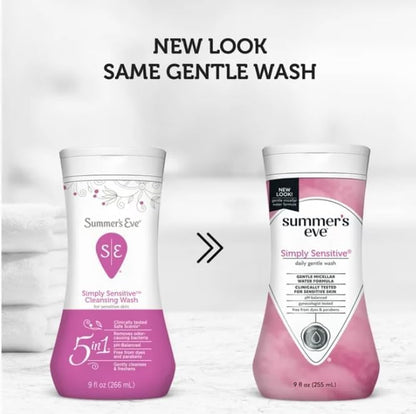 Summer's Eve Cleansing Wash | Simply Sensitive | 9 Ounce | pH-Balanced | Dermatologist & Gynecologist Summer's EveBuy Supplements Australia