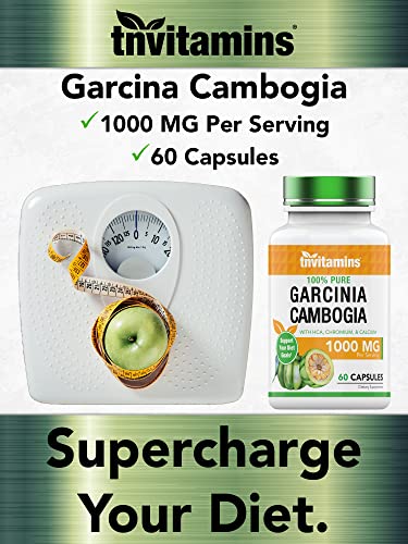tnvitamins Garcinia Cambogia Extract Capsules (1000 MG x 60 Pills) with HCA & Chromium tnvitaminsBuy Supplements Australia