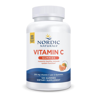 Nordic Naturals Vitamin C Gummies, Tart Tangerine - 120 Gummies - 250 mg Vitamin C - Immune Support, Antioxidant Protection