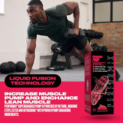 PERFORMIX Supercharged Pump - Nitrosigine® and Betaine Pre Workout Supplement - Muscle Pump Accelerator with Arginine Ethyl Ester - Endurance and Strength Booster for Hardcore Traning (80 Capsules)