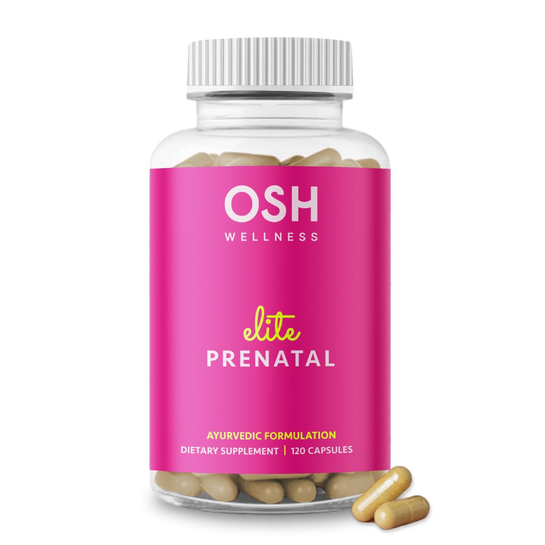 Ayurvedic Elite Prenatal Vitamins with Folate, Choline, Iron, Iodine & more | Made in USA | Optimal Bioavailability | Supports Baby's Growth and Brain Development | 30 Day Supply - OSH Wellness Freshly MomsBuy Supplements Australia