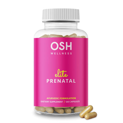 Ayurvedic Elite Prenatal Vitamins with Folate, Choline, Iron, Iodine & more | Made in USA | Optimal Bioavailability | Supports Baby's Growth and Brain Development | 30 Day Supply - OSH Wellness Freshly MomsBuy Supplements Australia