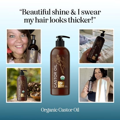 Hexane Free Organic Castor Oil - USDA Organic Castor Oil for Body Detox Hair Growth & Skin Care Maple HolisticsBuy Supplements Australia