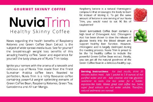 Nuvia Trim - Gourmet Instant Coffee for Weight Loss, with Garcinia Cambogia, Raspberry NuviaBuy Supplements Australia