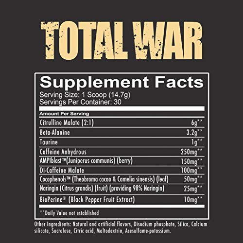 REDCON1 Total War Preworkout - Contains 320mg of Caffeine from Green Tea, Juniper REDCON1Buy Supplements Australia