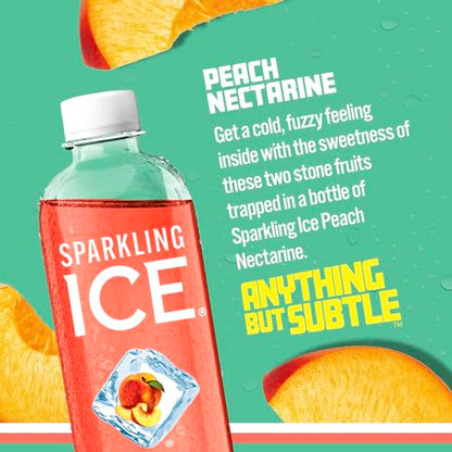 Sparkling Ice, Peach Nectarine Sparkling Water, Zero Sugar Flavored Water, with Vitamins Sparkling ICEBuy Supplements Australia