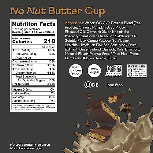 Pro Elite Vegan Plant-Based High Protein Keto Shake, No Nut Butter Cup, Zero Sugar OWYN Only What You NeedBuy Supplements Australia