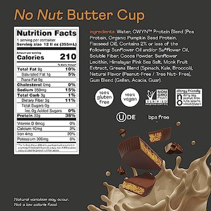 Pro Elite Vegan Plant-Based High Protein Keto Shake, No Nut Butter Cup, Zero Sugar OWYN Only What You NeedBuy Supplements Australia