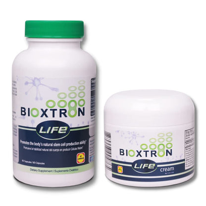 Bioxtron Life AFA Stem Cell Supplement - Joint Support & Muscle Pain - Immune System Support - Support Energy Levels - Stem Cell Production - Blue Green Algae Spirulina - 90 Caps + Cream 2 oz BioxtronBuy Supplements Australia