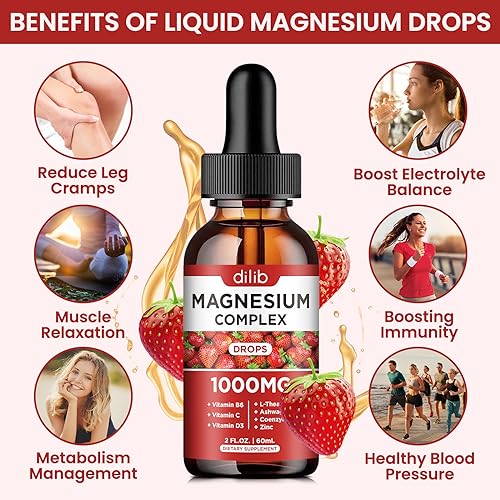 Triple Magnesium Complex Supplement, Magnesium Glycinate, Blend, Citrate Liquid Drops dilibBuy Supplements Australia