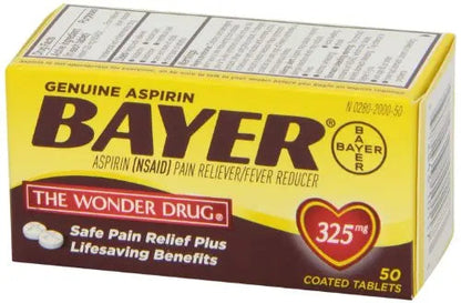 Genuine Bayer Aspirin 325mg Tablets, 50-Count (Pack of 2) BayerBuy Supplements Australia