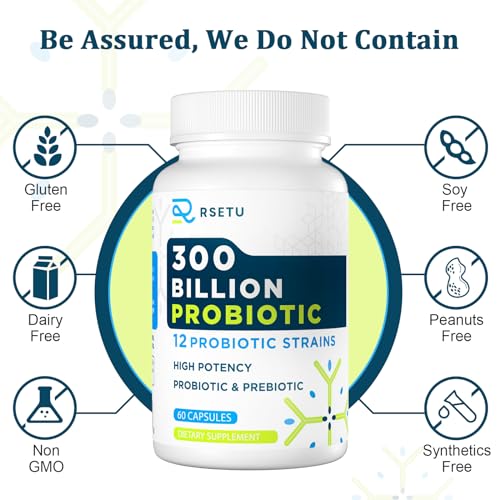 Probiotics for Women Men: 300 Billion CFU Probiotic High Potency + 12 Strains Organic RSETUBuy Supplements Australia