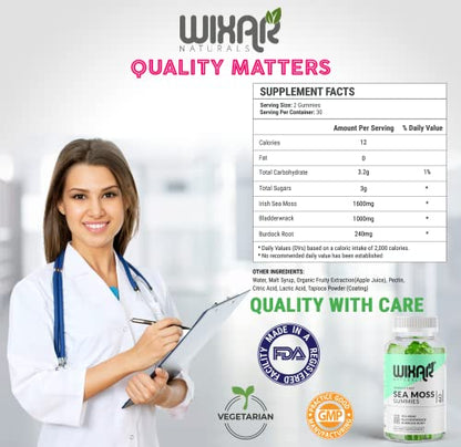 WIXAR NATURALS Sea Moss Gummies - Natural Irish Sea Moss and Bladderwrack WIXAR NATURALSBuy Supplements Australia