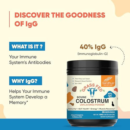 Sandhu's Pure Bovine Colostrum Powder Supplement for Humans |40% IgG Highly Sandhu'sBuy Supplements Australia