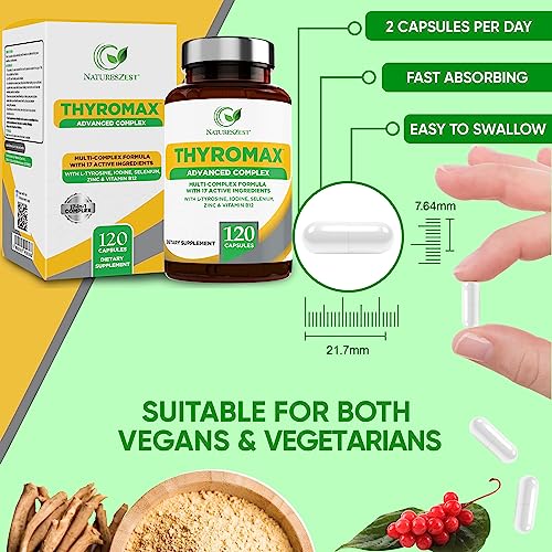 Natures Zest Thyroid Support Supplement for Women & Men - 120 Vegan Capsules Natures ZestBuy Supplements Australia