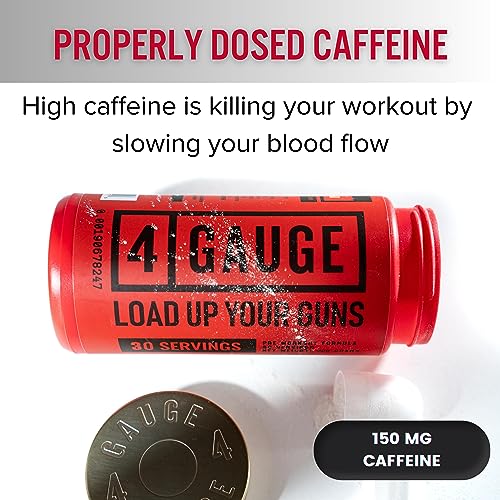 4 Gauge Natural Preworkout Without The Jitters | 30 Servings | Nitric Oxide Booster 4 GaugeBuy Supplements Australia