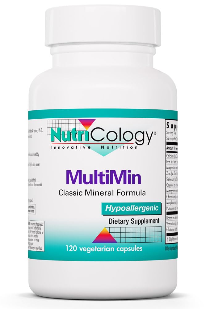 NutriCology MultiMin - Essential Mineral Blend with Macro Trace & Ultra Trace Minerals - Supports Mineral Balance Absorption & Cellular Function - 120 Servings - 120 Vegetarian Capsules Allergy Research GroupBuy Supplements Australia