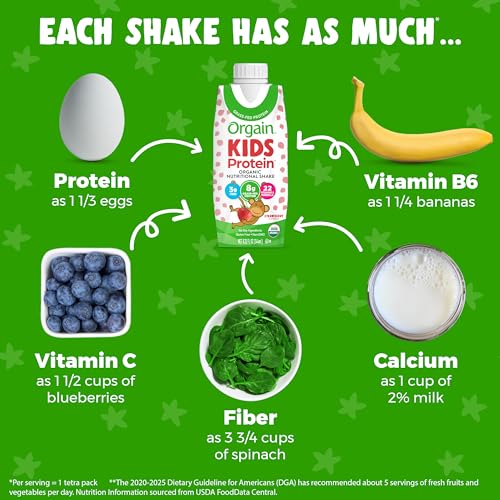 Orgain Organic Kids Nutritional Protein Shake, Strawberry - Kids Snacks with 8g Dairy OrgainBuy Supplements Australia