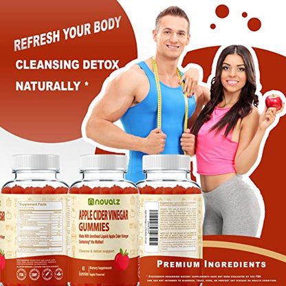 NOVALZ Apple Cider Vinegar Gummies for Weight Control, Detox, & Cleanse, 500mcg ACV NOVALZBuy Supplements Australia