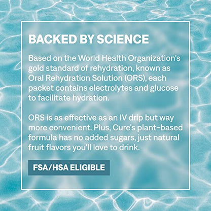 Cure Hydrating Plant Based Electrolyte Mix | FSA & HSA Eligible | Powder for Dehydration Cure HydrationBuy Supplements Australia