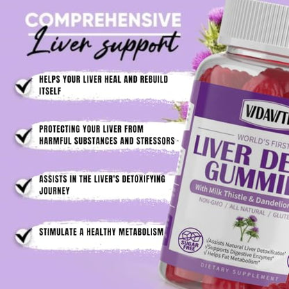 VIDAVITE Sugar-Free Liver Cleanse Detox & Repair Gummies — 1500mg Silymarin Milk VIDAVITEBuy Supplements Australia