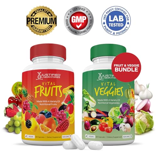 (4 Pack) Vital Fruits and Veggies Supplement Whole Food Red & Green Superfoods Justified LaboratoriesBuy Supplements Australia