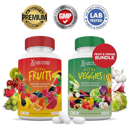 (4 Pack) Vital Fruits and Veggies Supplement Whole Food Red & Green Superfoods Justified LaboratoriesBuy Supplements Australia