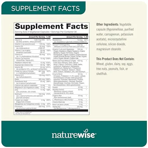 NatureWise Multivitamin for Men + Stress Support + Fulvic Ionic Minerals + Probiotics for Immunity, Male Health NatureWiseBuy Supplements Australia