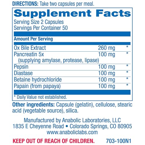 Anabolic Laboratories Multi Enzyme Nutritional Supplements - 100 Capsules of Digestive Anabolic LaboratoriesBuy Supplements Australia