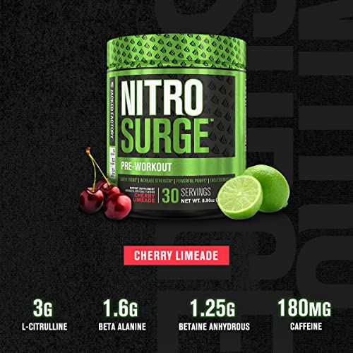 NITROSURGE Pre Workout Supplement - Endless Energy, Instant Strength Gains Jacked FactoryBuy Supplements Australia