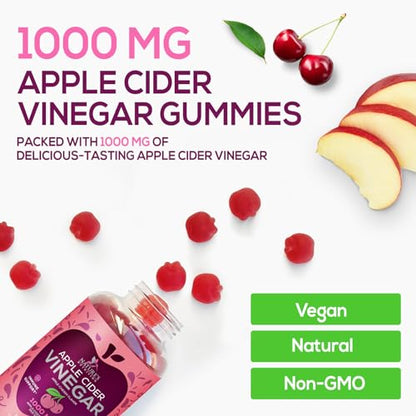 Vegan Apple Cider Vinegar Gummies | Max Strength 1000mg | Gelatin-Free, Vegan, Non-GMO Nature's NutritionBuy Supplements Australia