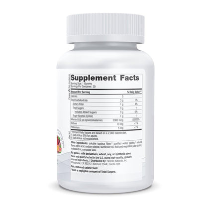 Nordic Naturals Zero Sugar Vitamin B12 Gummies - 2000 mcg Vitamin B12 per Gummy, Passion Fruit Guava Flavor - 30 Gummies, Essential Nutrient Support for Energy Production and Brain Health, 30 Servings Nordic NaturalsBuy Supplements Australia
