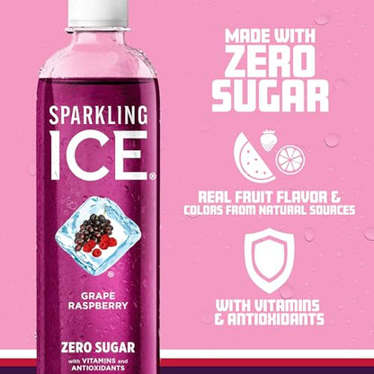 Sparkling Ice, Grape Raspberry Sparkling Water, Zero Sugar Flavored Water, with Vitamins Sparkling ICEBuy Supplements Australia