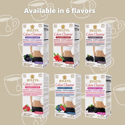 Hyleys Colon Cleanse Tea Blackberry Flavor - 50 Tea Bags (1 Pack) HYLEYSBuy Supplements Australia