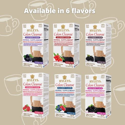 Hyleys Colon Cleanse Tea Blackberry Flavor - 50 Tea Bags (1 Pack) HYLEYSBuy Supplements Australia