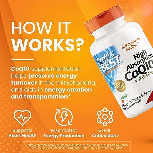 Doctor's Best High Absorption CoQ10 with BioPerine, Heart Health & Energy Production Doctor's BESTBuy Supplements Australia